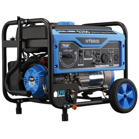Pulsar Portable Generator, Gasoline/Liquid Propane, 4,750 W Rated, 5,250 W/4,250 W Surge, Recoil Start PG5250B